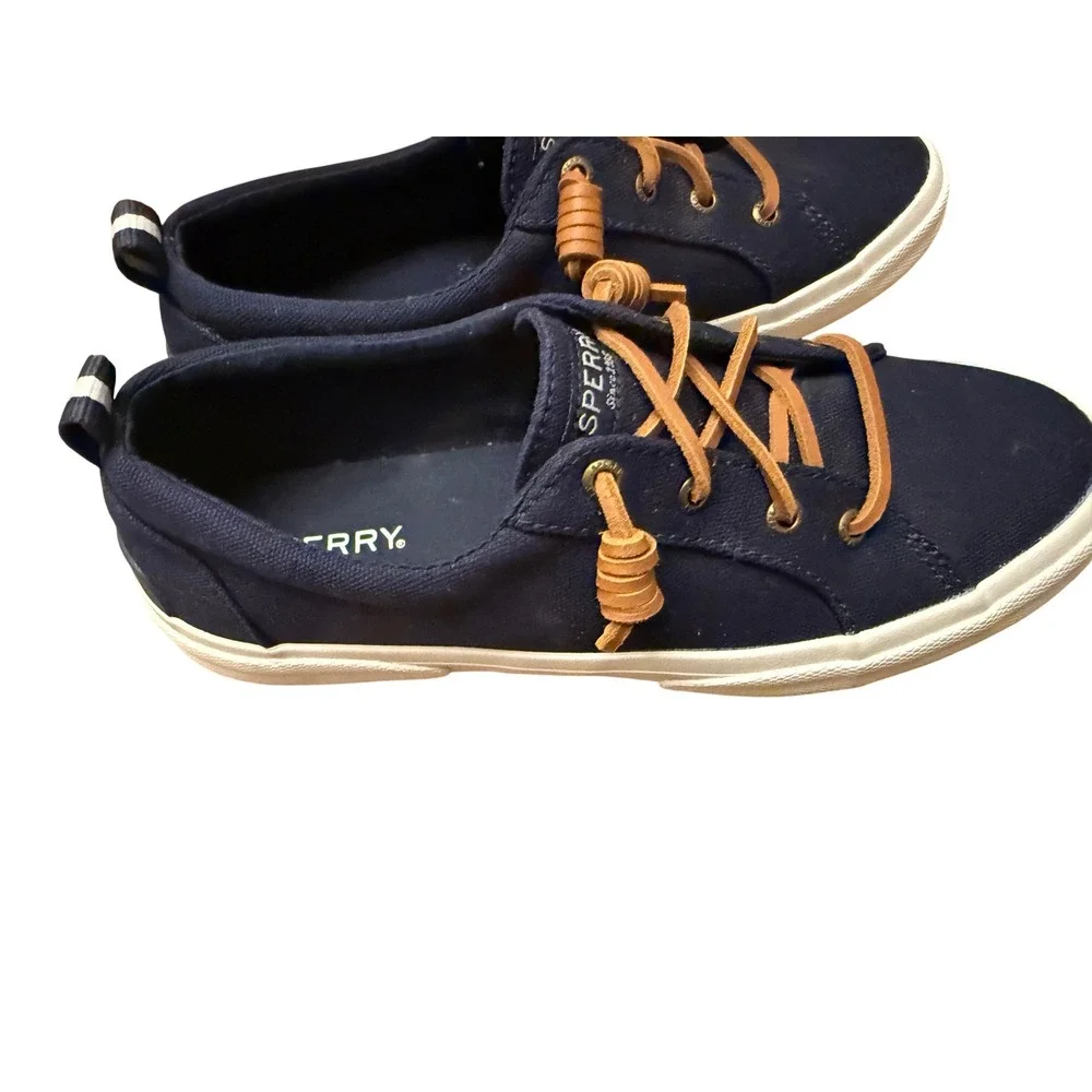 Sperry Top-Sider Crest Vibe Navy Blue Canvas Sneakers Womens 8 New - Picture 6 of 7